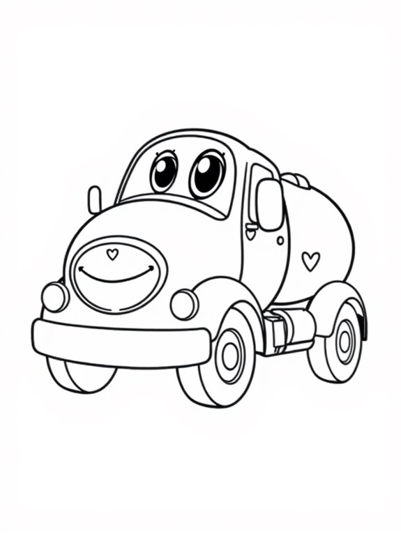 cute cartoon tanker truck