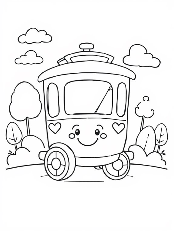 cute cartoon trolley illustration