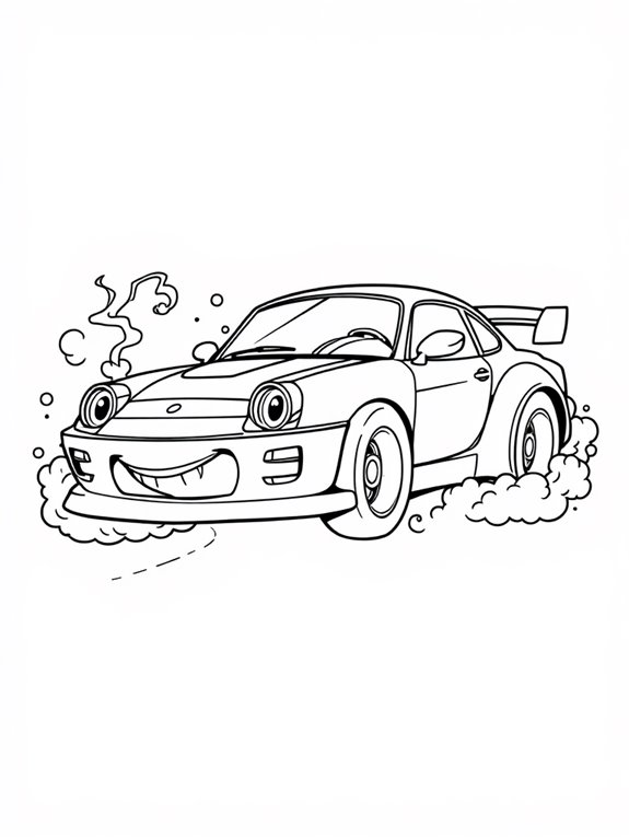 cute drift car illustration