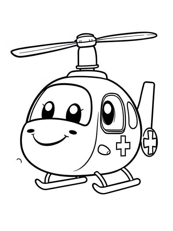 cute helicopter coloring page