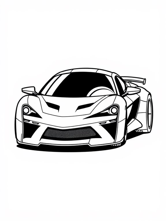 cute hypercar coloring page