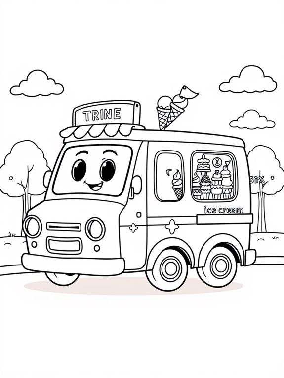 cute ice cream truck design