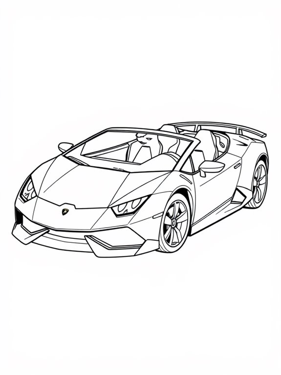 cute lamborghini convertible coloring