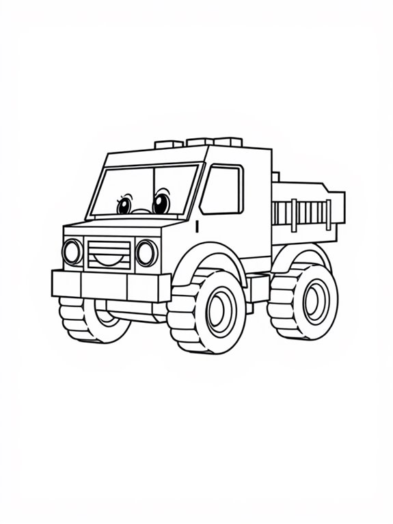 cute lego truck coloring page