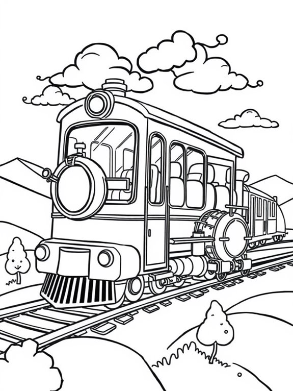 cute luxury train coloring