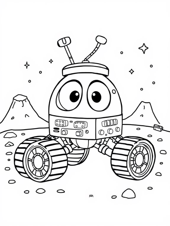 cute mars rover illustration