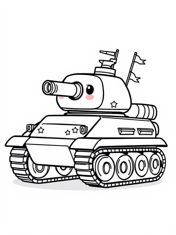 cute military tank art