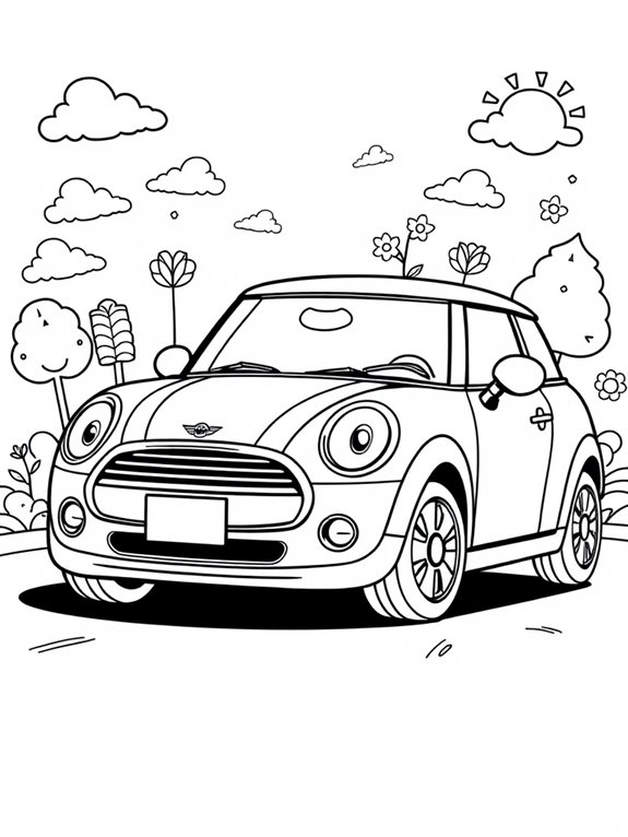 cute mini cooper coloring