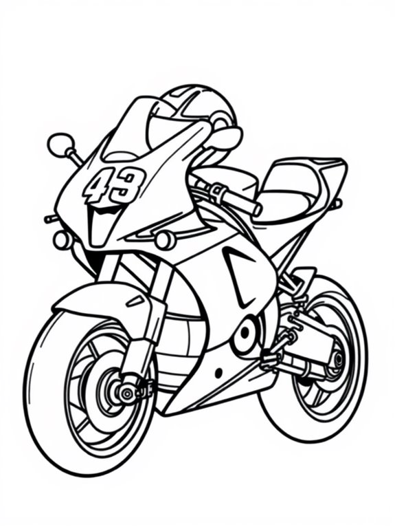 cute motorcycle coloring page