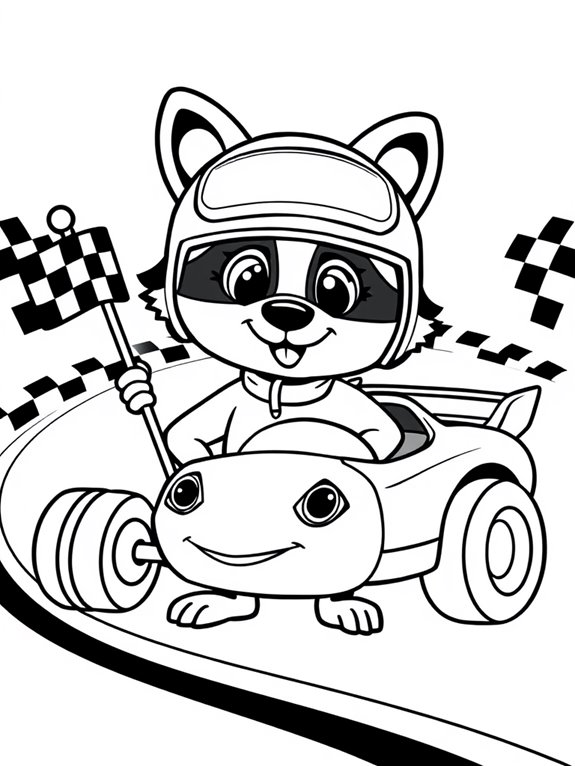 cute nascar animal mascot