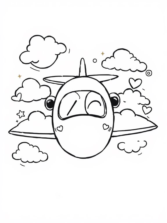 cute private jet doodle