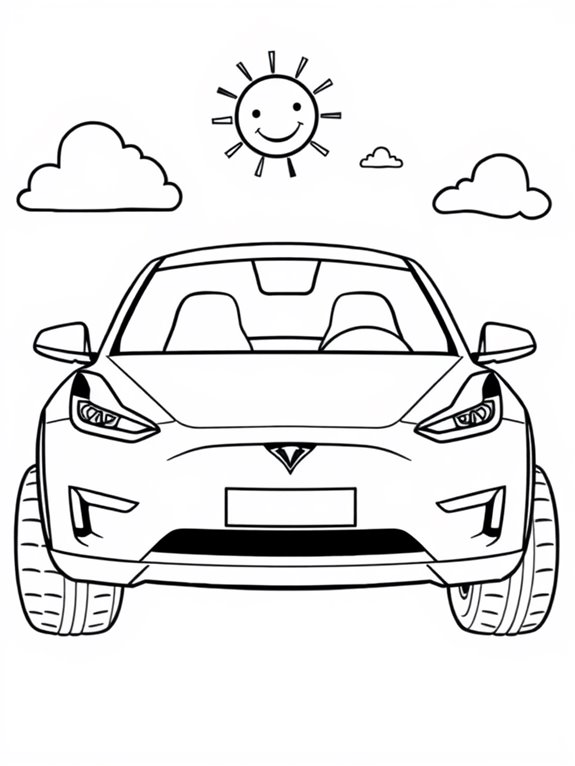 cute tesla coloring page