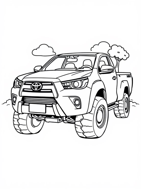 cute toyota hilux coloring