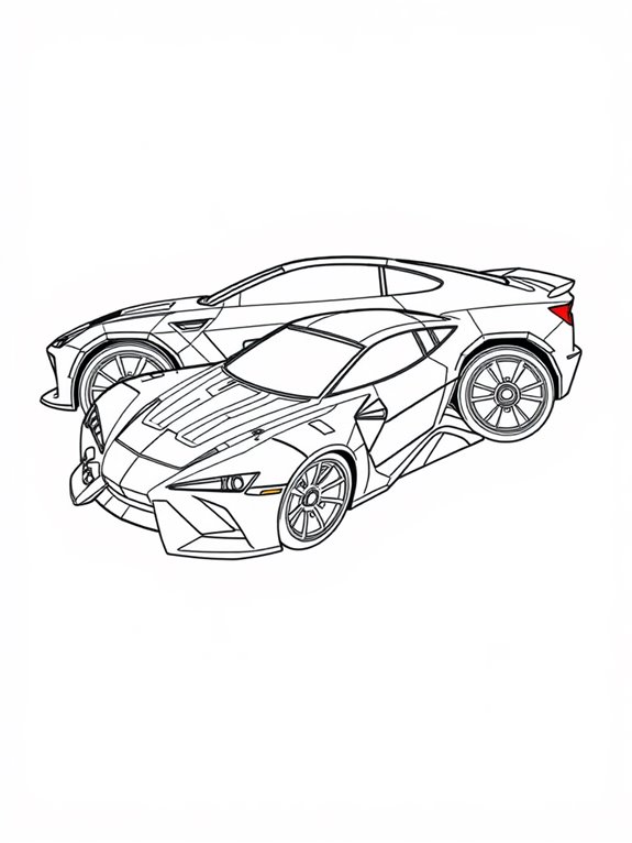 cyberpunk car coloring page