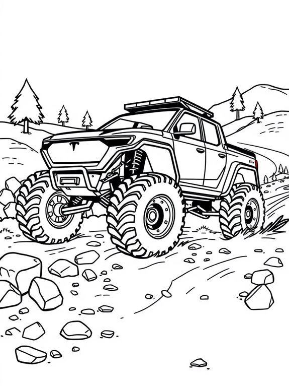 cybertruck off road coloring fun