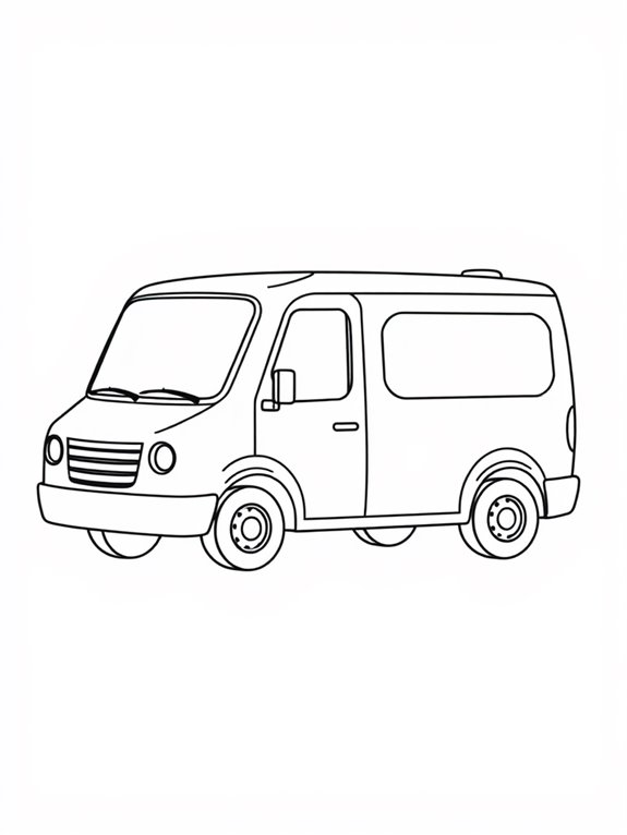 delivery van coloring page