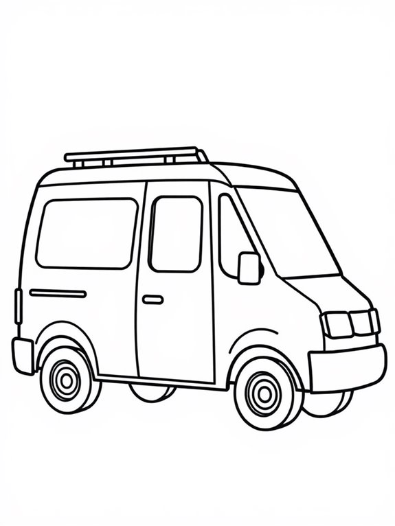 delivery van coloring page