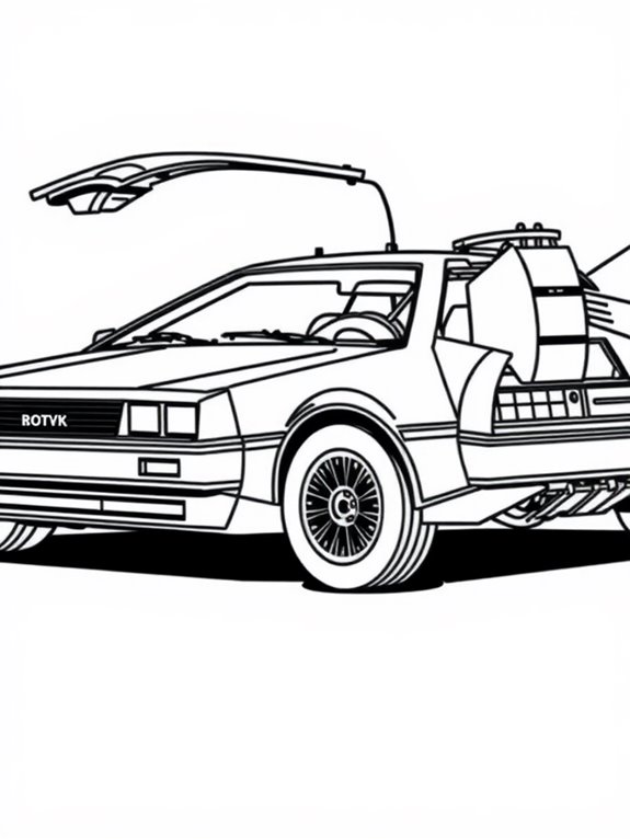 delorean retro side view