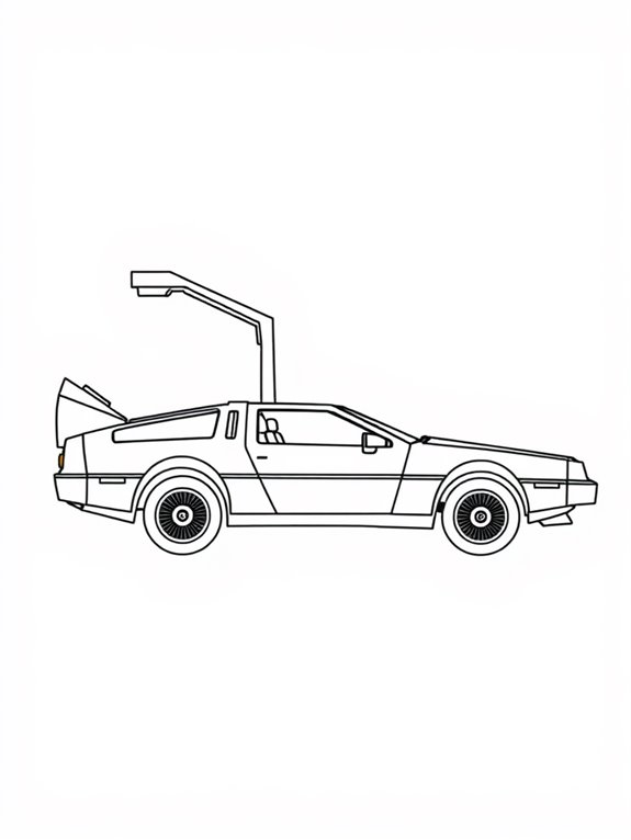 delorean simple line art