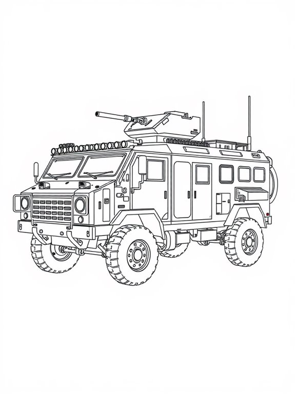 detailed armored vehicle outline