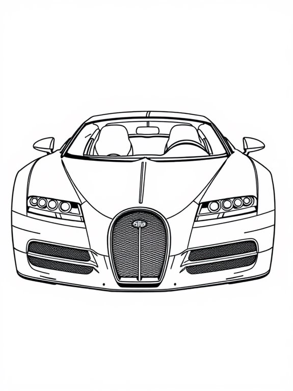 detailed bugatti coloring page