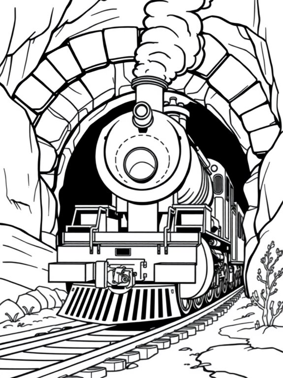 diesel train tunnel coloring