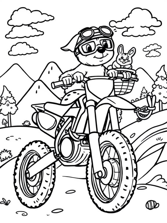 dirt bike with animals