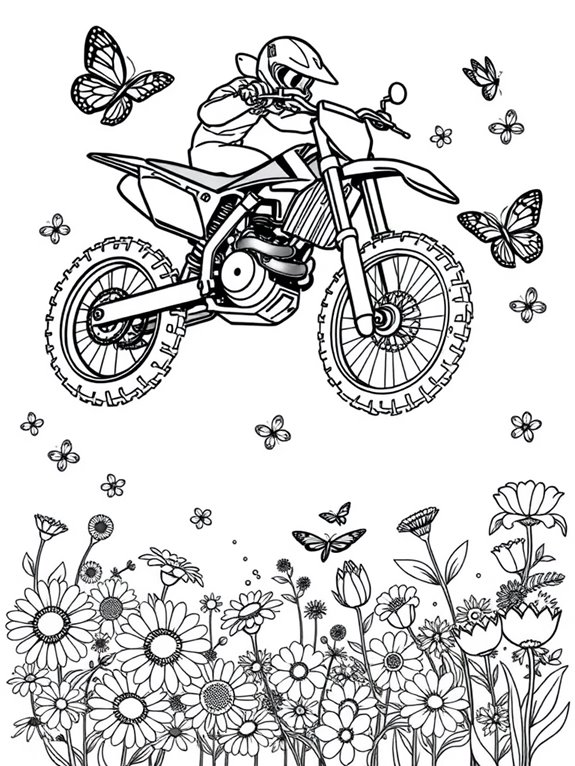 dirt bike with butterflies