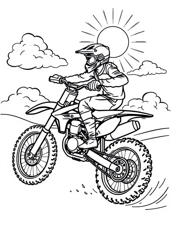 dirt bike with clouds