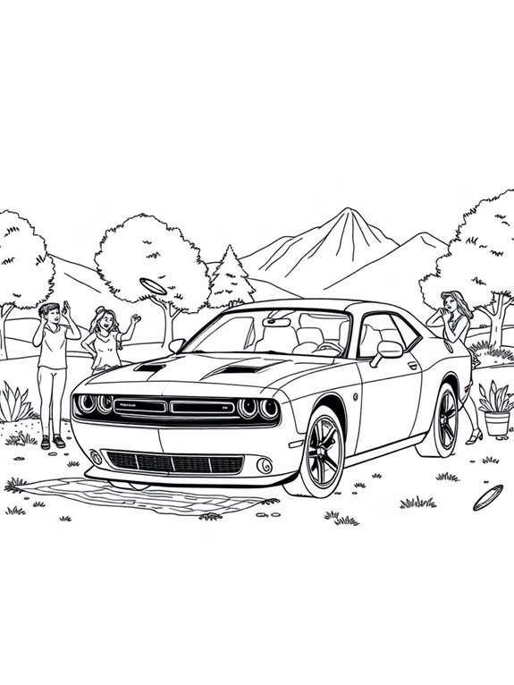 dodge challenger coloring activity