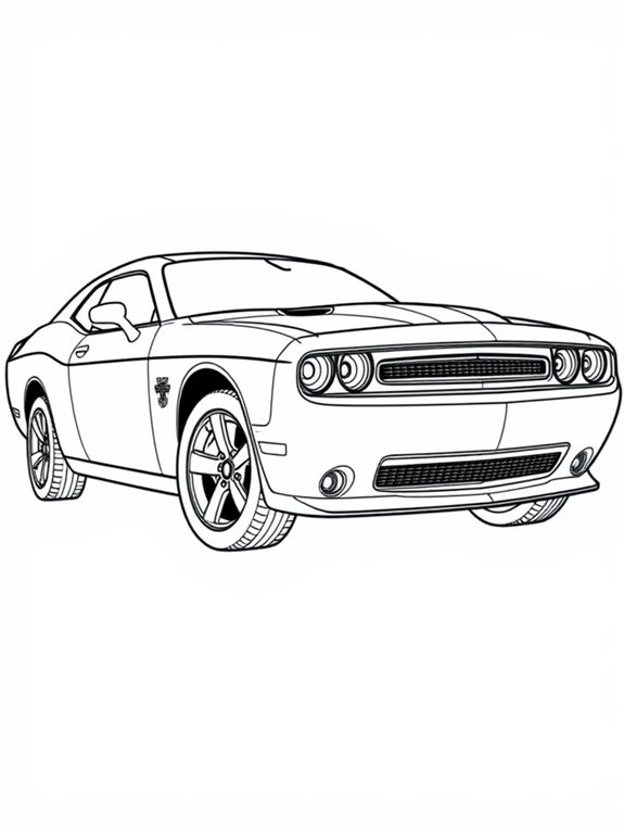 dodge challenger coloring page