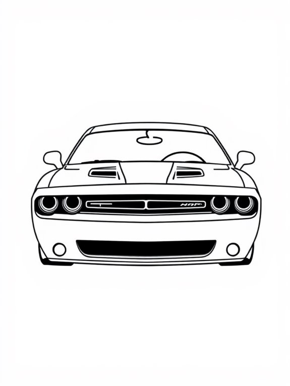 dodge challenger coloring page