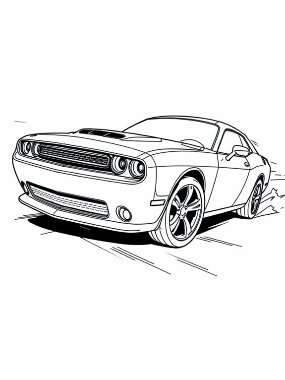 dodge challenger coloring page