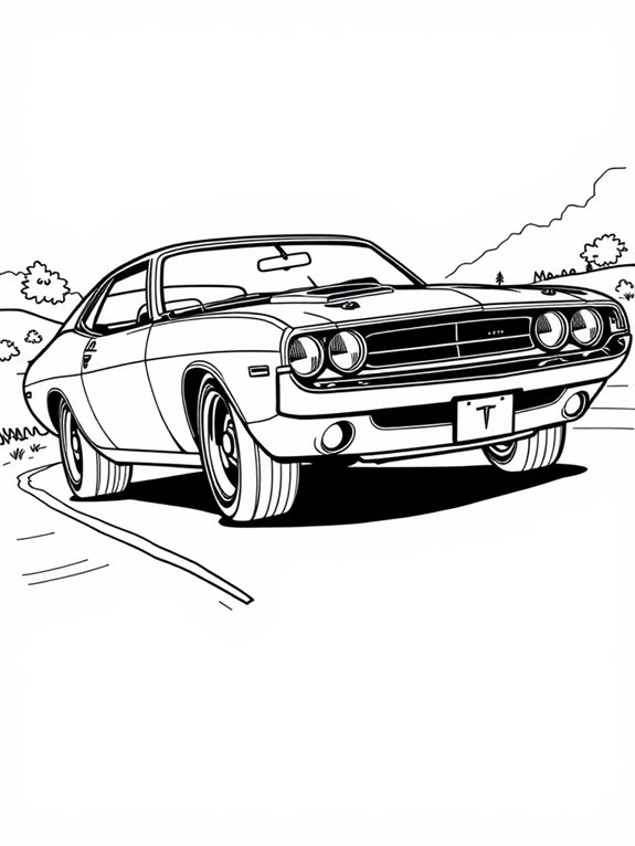 dodge challenger coloring page