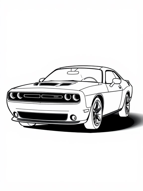 dodge challenger coloring page