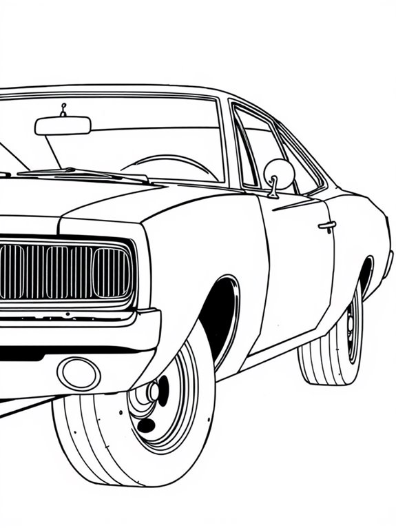 dodge charger coloring outline