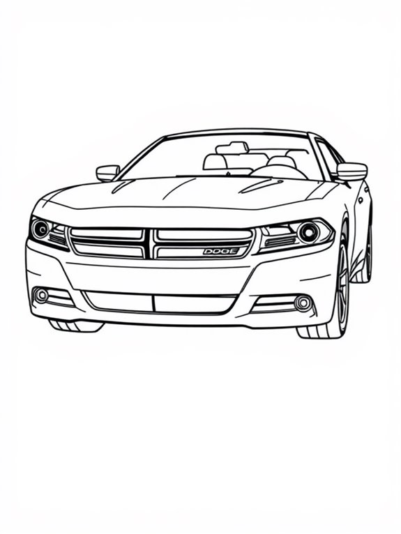 dodge charger coloring page