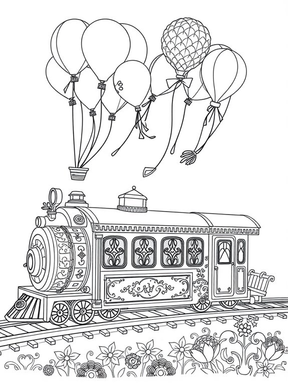 dreamy balloon filled train