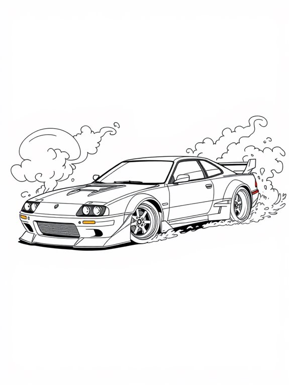 drift car coloring page