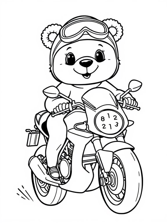 ducati bear coloring page