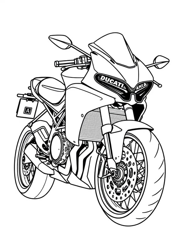 ducati motorcycle coloring activity