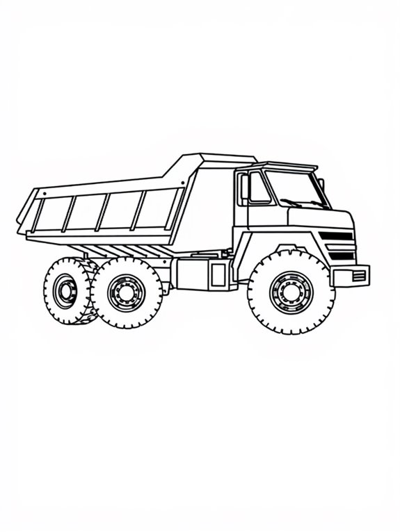 dump truck line art