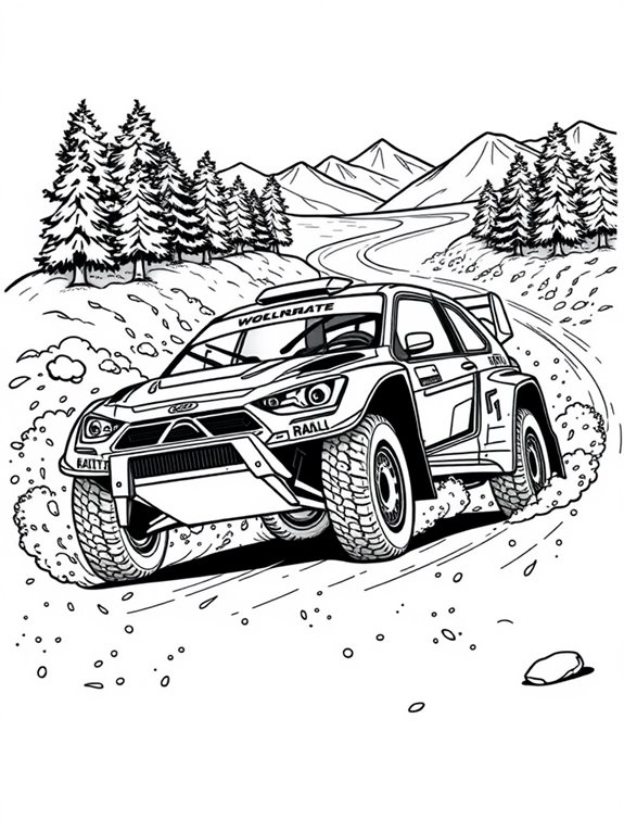 dynamic rally car action