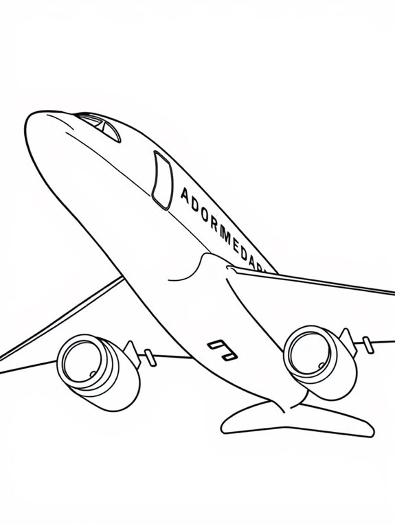 easy airplane coloring page