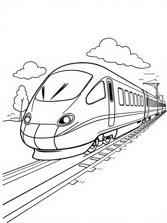 easy bullet train coloring