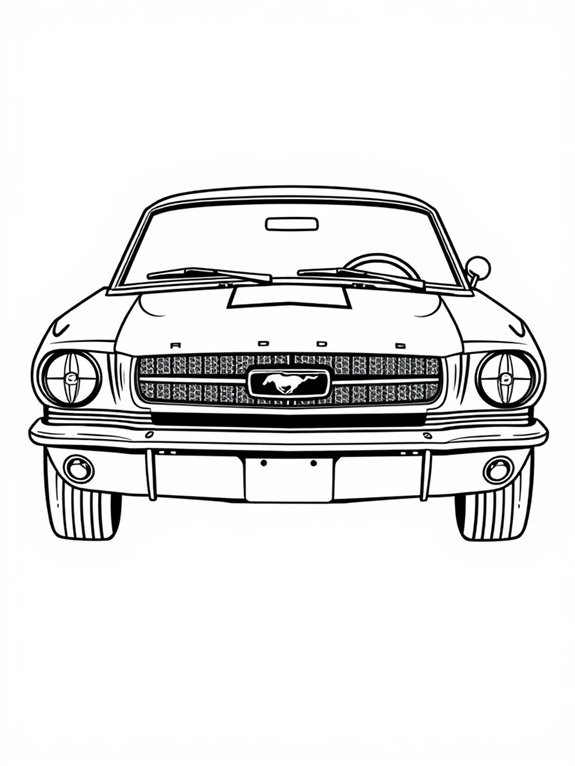 easy mustang coloring page