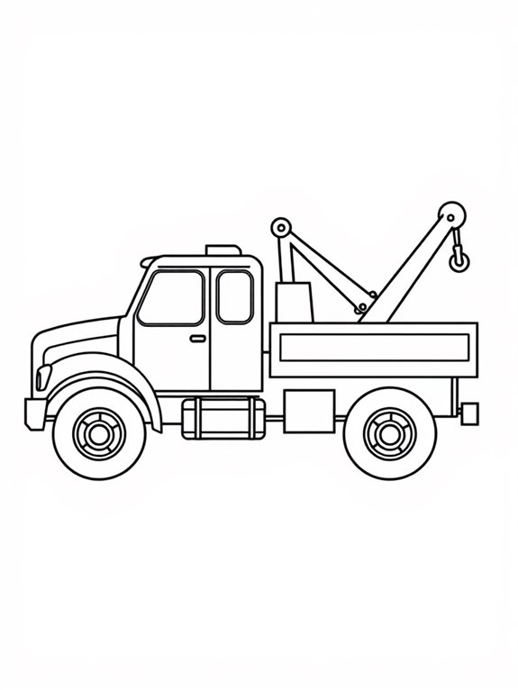 easy tow truck coloring