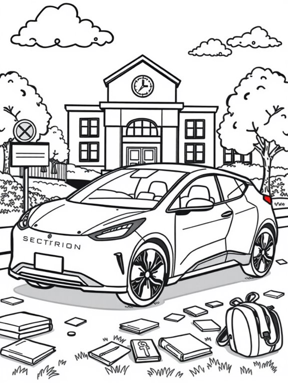 electric car coloring activity