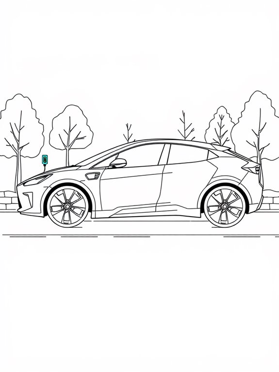 electric car coloring page