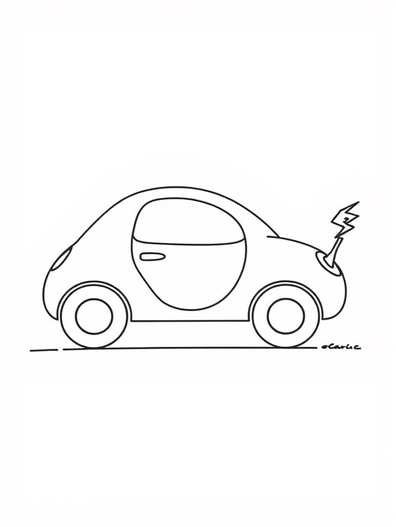 electric car coloring page